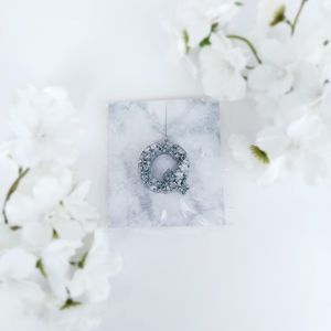 Silver Leaves Resin Coasters, Letters A-Z